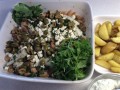 Græsk torsk med ovnkartofler og tzatziki